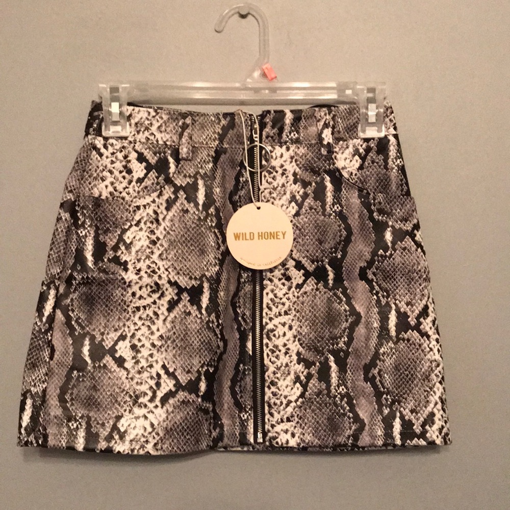 Snakeskin Mini Skirt